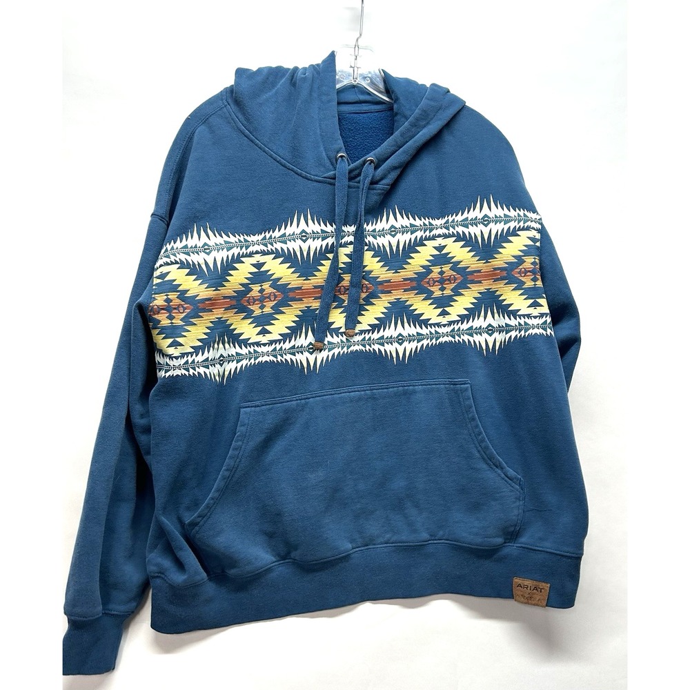 Ariat X Pendleton Aztek Night Dance Western Hoodie Sweatshirt XL Blue Unisex(D6)